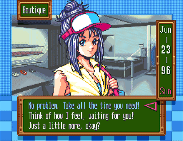 Short clip of Tokimeki Memorial in which the character Ayako Katagiri reacts positively to the player's response